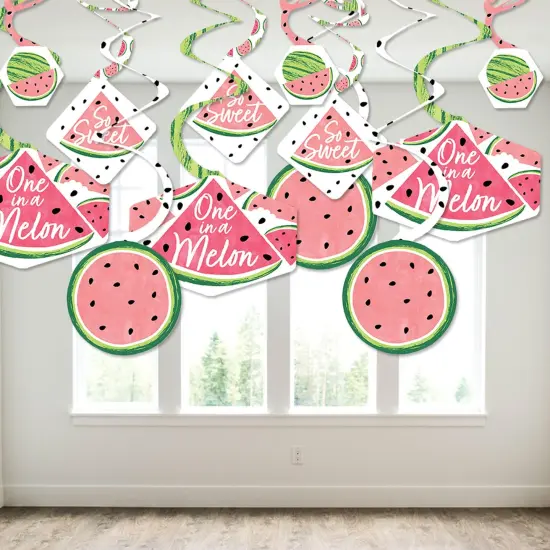 Big Dot of Happiness Sweet Watermelon - Fruit Party Hanging Decor - Party Decoration Swirls - Set of 40 {4}