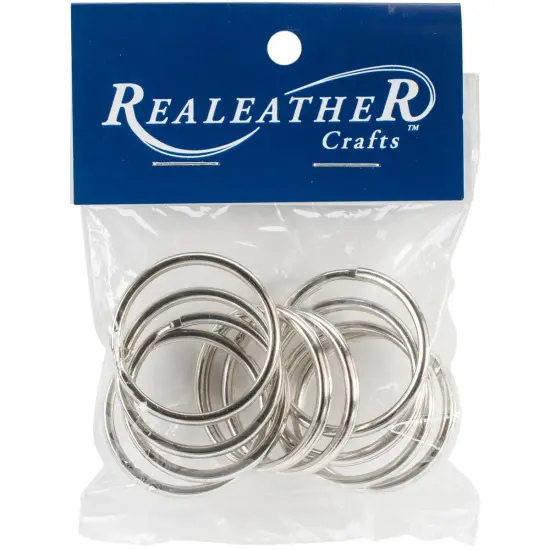 Realeather(R) Crafts Split Key Rings 1.25" 10/Pkg-Nickel {1}