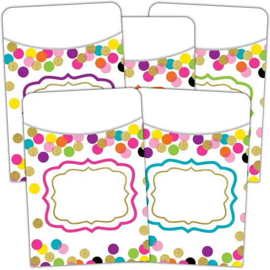 Confetti Library Pockets, 35 Per Pack, 3 Packs {2}
