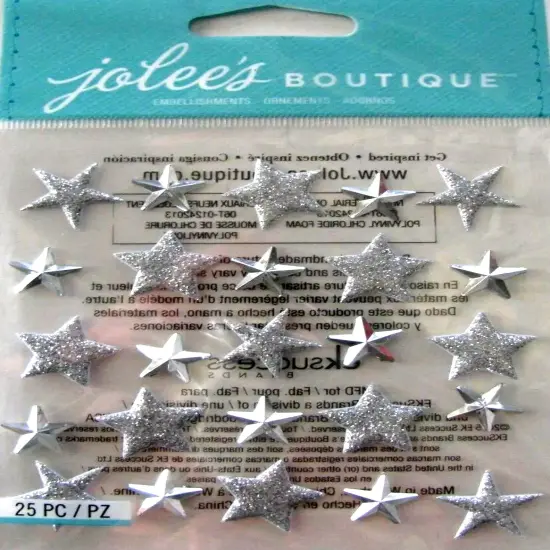 Jolee's Boutique Silver Star Repeats Dimensional Stickers {1}