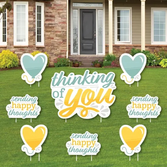 Big Dot of Happiness Thinking of You - Yard Sign and Outdoor Lawn Decorations - Just Because Yard Signs - Set of 8 {1}