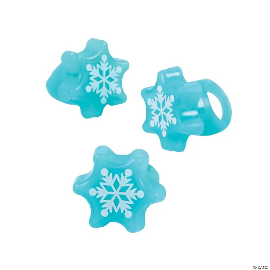 Flashing Snowflake Light-Up Rings - 12 Pc. {2}