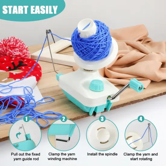 Yarn Ball Winder, Manual Yarn Spinner for Crocheting Plastic Knitting Yarn Roller Winding Wool Winder Machine Hand Operated Tool to Wind Yarn into Ball for Knitting Enthusiast Needlecraft Supplies {3}