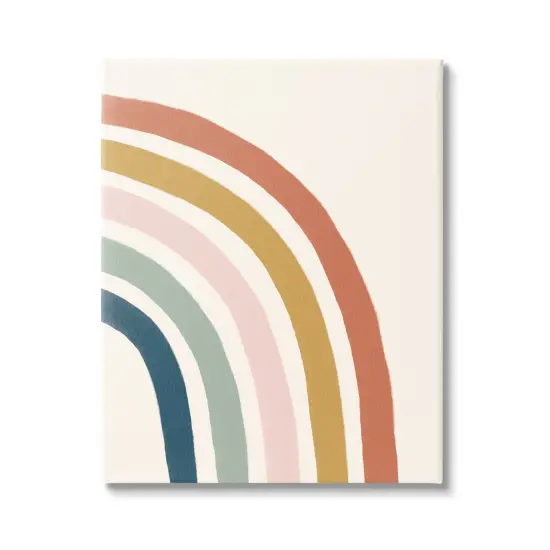 Stupell Industries Sandy Rainbow Geometric Stripes Canvas Wall Art {1}