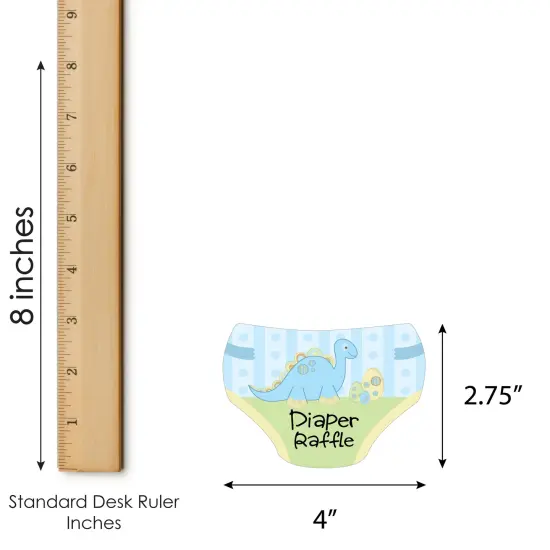 Big Dot of Happiness Baby Boy Dinosaur - Diaper Shaped Raffle Ticket Inserts - Baby Shower Activities - Diaper Raffle Game - Set of 24 {4}