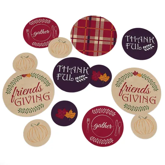 Big Dot of Happiness Friends Thanksgiving Feast - Friendsgiving Party Giant Circle Confetti - Party Decorations - Large Confetti 27 Count {1}