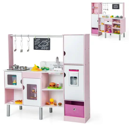 2-in-1 Double-sided Kids Kitchen And Market With Realistic Light And Sound {3}