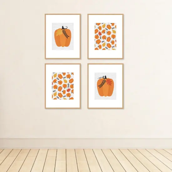 Big Dot of Happiness Fall Pumpkin - Unframed Autumn, Halloween and Thanksgiving&nbsp; Linen Paper Wall Art - Set of 4 - Artisms - 8 x 10 inches {4}