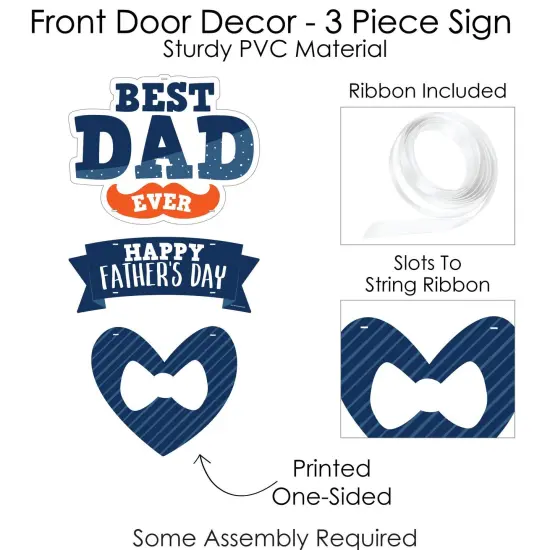 Big Dot of Happiness Happy Father's Day - Hanging Porch We Love Dad Party Outdoor Decorations - Front Door Decor - 3 Piece Sign {6}