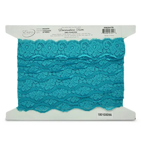 10 Yards of Samantha 1 1/2"Stretch Raschel Lace Trim | 10 yard cut Purple {3}