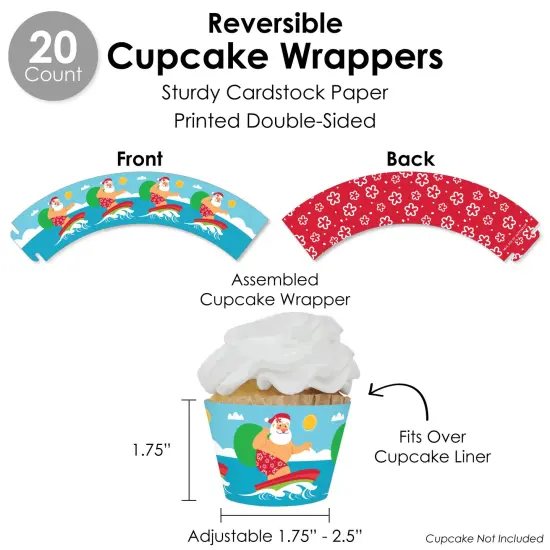 Big Dot of Happiness Tropical Christmas - Beach Santa Holiday Party Favors and Cupcake Kit - Fabulous Favor Party Pack - 100 Pieces {6}