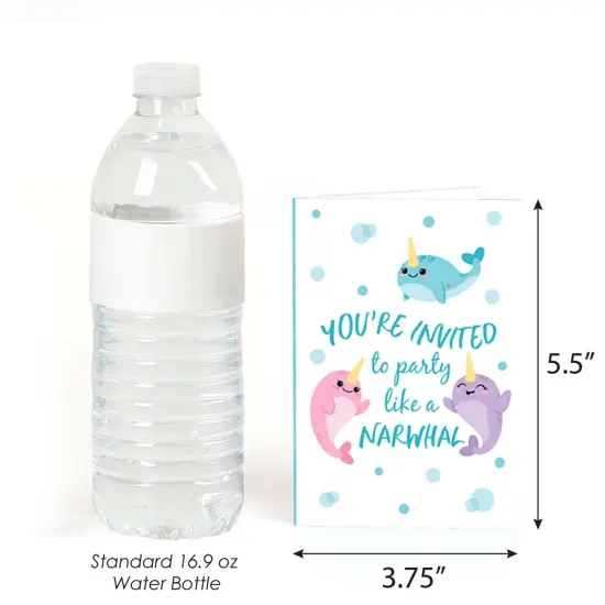 Big Dot of Happiness Narwhal Girl - Fill In Under The Sea Baby Shower or Birthday Party Invitations (8 count) {4}