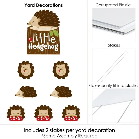 Big Dot of Happiness Forest Hedgehogs - Yard Sign and Outdoor Lawn Decorations - Woodland Birthday Party or Baby Shower Yard Signs - Set of 8 {6}