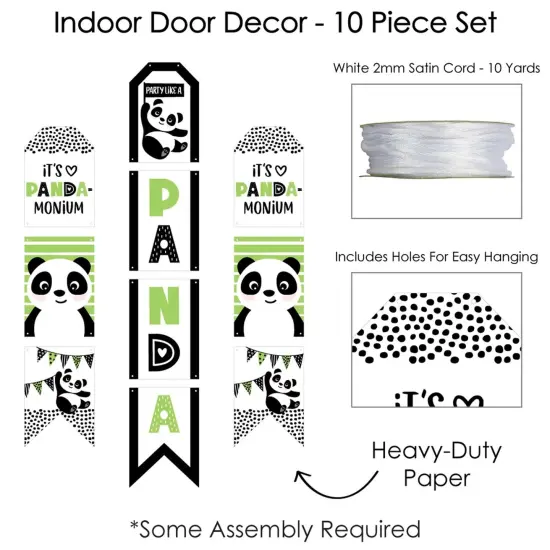 Big Dot of Happiness Party Like a Panda Bear - Hanging Vertical Paper Door Banners - Baby Shower or Birthday Party Wall Decor Kit - Indoor Door Decor {6}
