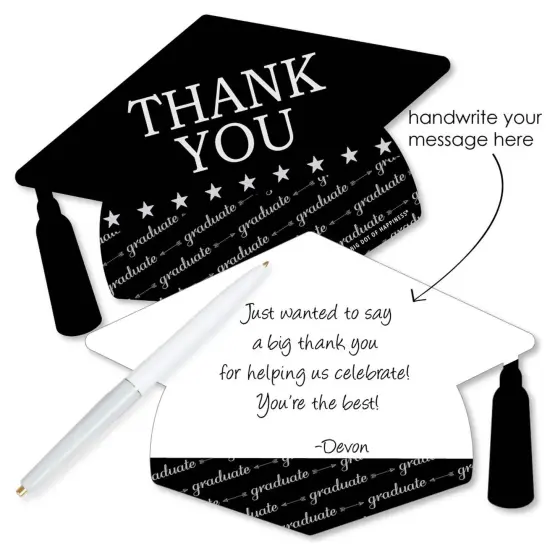 Big Dot of Happiness Graduation Cheers - Shaped Thank You Cards - Graduation Party Thank You Note Cards with Envelopes - Set of 12 {3}