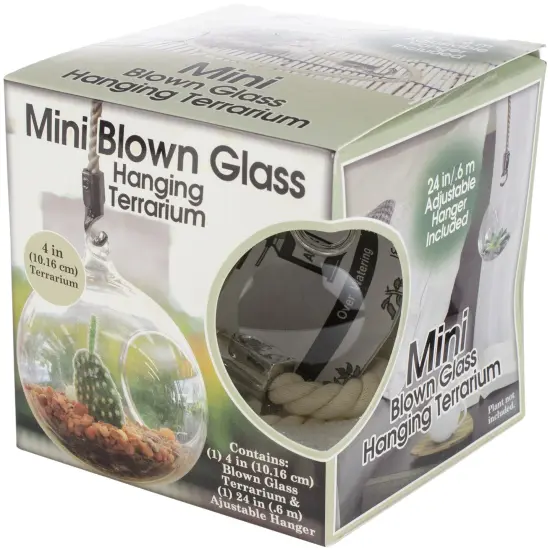 Pepperell Mini Blown Glass Hanging Terrarium {2}