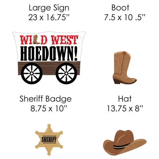 Big Dot of Happiness Western Hoedown - Yard Sign and Outdoor Lawn Decorations - Wild West Cowboy Party Yard Signs - Set of 8 {7}