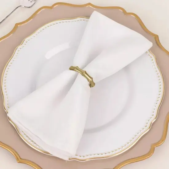 4 Gold Bamboo Knuckle Metal Napkin Rings {2}