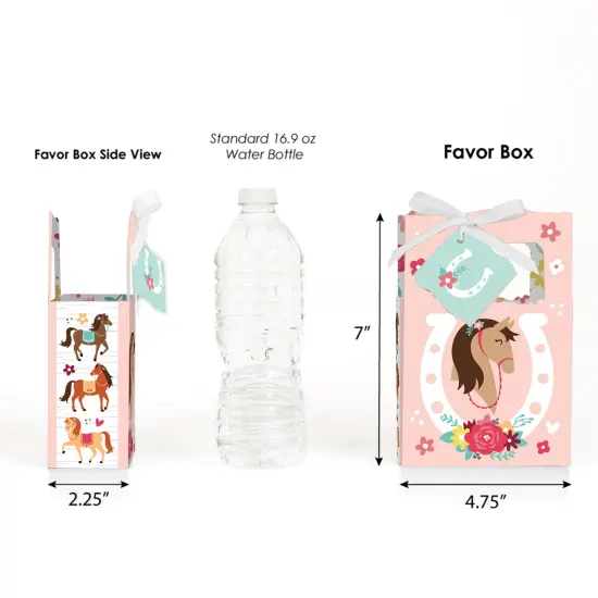 Big Dot of Happiness Run Wild Horses - Pony Birthday Party Favor Boxes - Set of 12 {3}