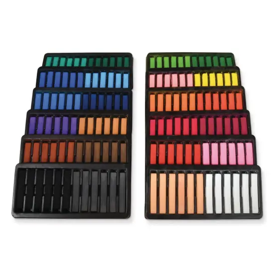 Square Artist Pastels, 24 Assorted Colors, 6 Each, 2-3/8" x 3/8" x 3/8", 144 Pieces {1}