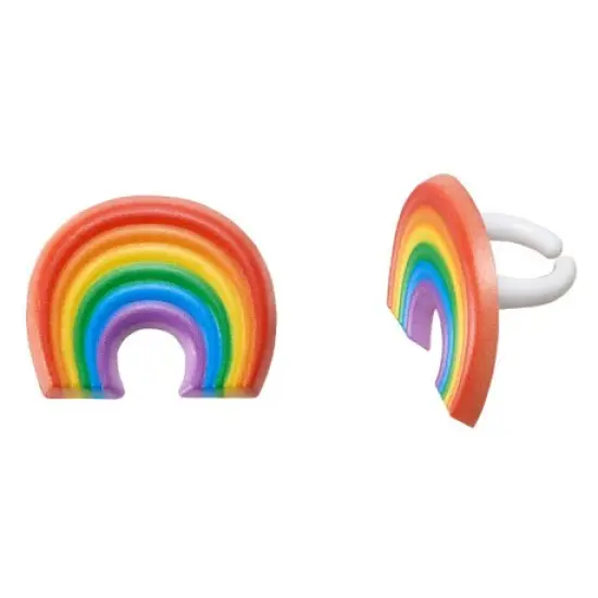 Rainbow Traditional Cupcake and Cake Rings 12 set {6}