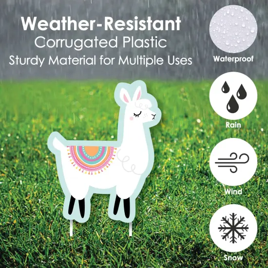 Big Dot of Happiness Whole Llama Fun - Lawn Decorations - Outdoor Llama Fiesta Baby Shower or Birthday Party Yard Decorations - 10 Piece {6}