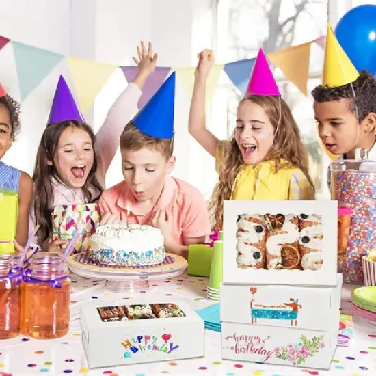 8 X 6 X 2.5" White Bakery Boxes with Window Pastry Boxes for Cakes, Cookies and Desserts {2}