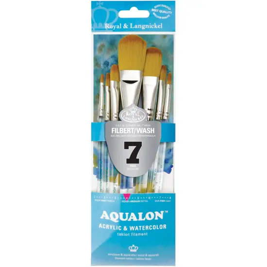 Royal & Langnickel(R) Aqualon Filbert Brush Set-7/Pkg {1}