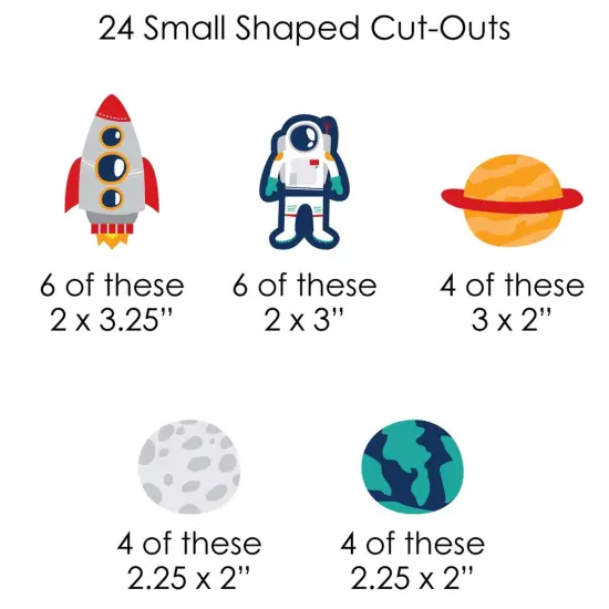 Big Dot of Happiness Blast Off to Outer Space - Rocket Ship Baby Shower or Birthday Party DIY Decorations - Clothespin Garland Banner - 44 Pieces {7}