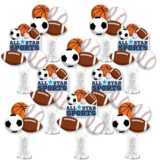 Big Dot of Happiness Go, Fight, Win - Sports - Baby Shower or Birthday Party Centerpiece Sticks - Showstopper Table Toppers - 35 Pieces {1}