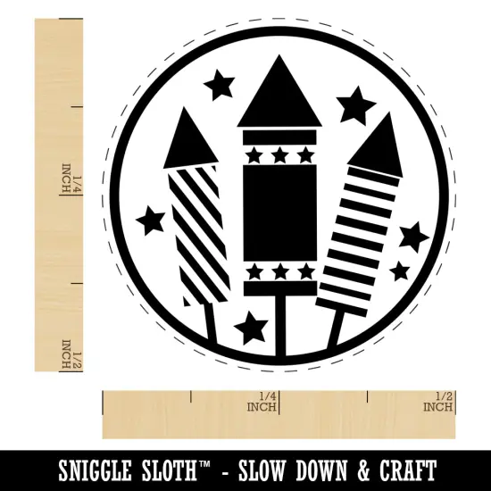 July 4th Independence Day Fireworks Patriotic USA Self-Inking Rubber Stamp for Stamping Crafting Planners Dry Pad {1}