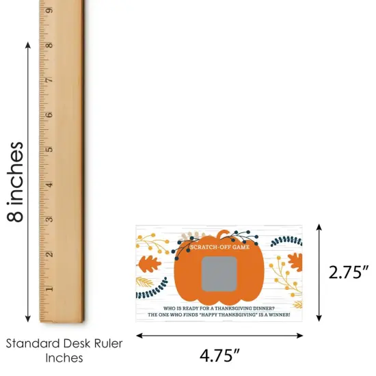 Big Dot of Happiness Happy Thanksgiving - Fall Harvest Party Game Scratch Off Cards - 22 Count {7}