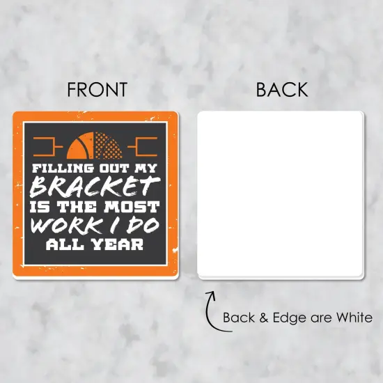 Big Dot of Happiness Basketball - Let the Madness Begin - Funny College Basketball Party Decorations - Drink Coasters - Set of 6 {7}