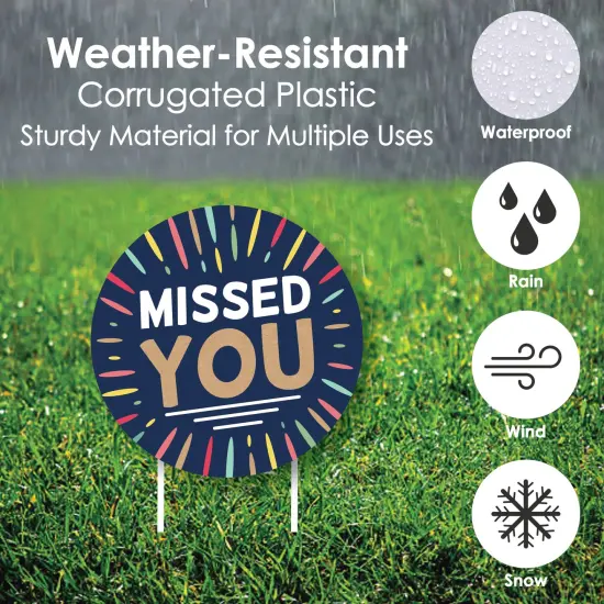 Big Dot of Happiness Miss You - Yard Sign and Outdoor Lawn Decorations - Welcome Back Yard Signs - Set of 8 {4}