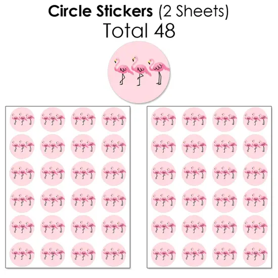 Big Dot of Happiness Pink Flamingo - Party Like a Pineapple - Tropical Summer Party Candy Favor Sticker Kit - 304 Pieces {7}