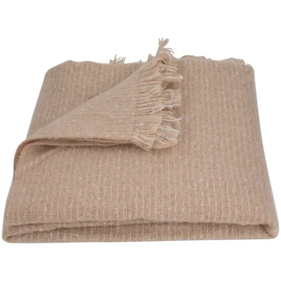 Northlight Light Coffee Throw Blanket with Fringe 50" x 60" Brown {5}