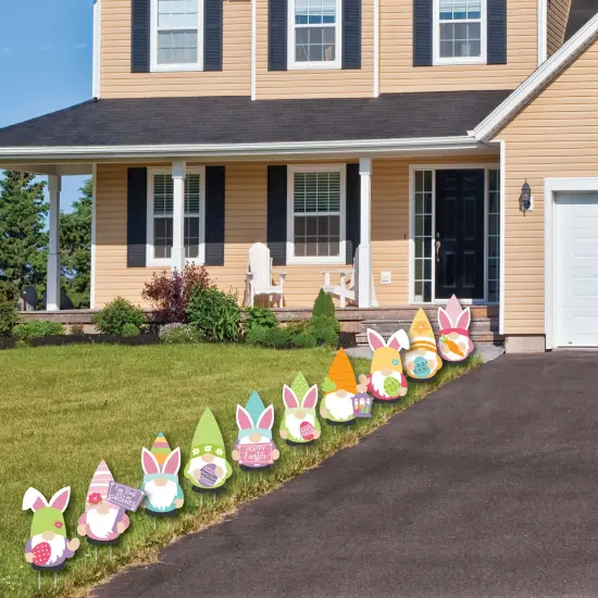Big Dot of Happiness Easter Gnomes - Lawn Decorations - Outdoor Spring Bunny Party Yard Decorations - 10 Piece {4}