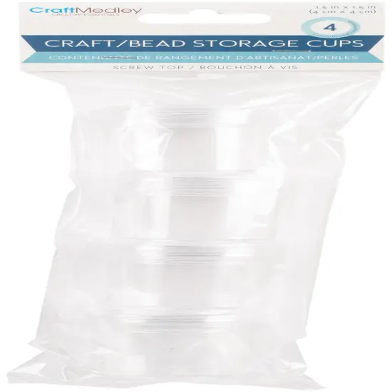 Craft Medley Bead Storage Screw-Top Cups 4/Pkg-1.7oz {1}
