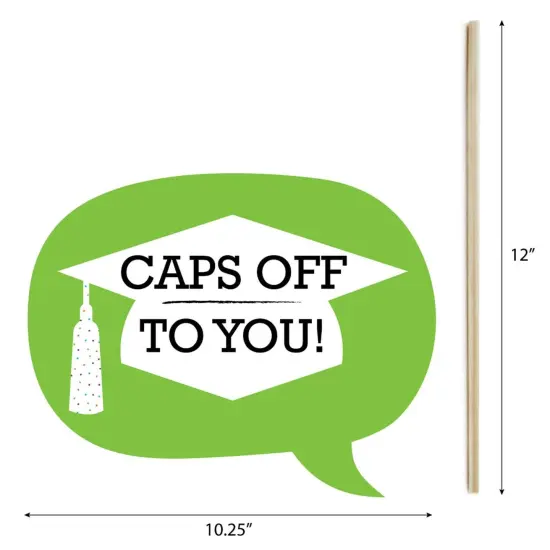 Big Dot of Happiness Funny Hats Off Grad - Graduation Party Photo Booth Props Kit - 10 Piece {4}