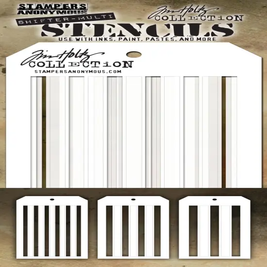 Tim Holtz Layered Stencil Set 3/Pkg-Shifter Stripes {1}