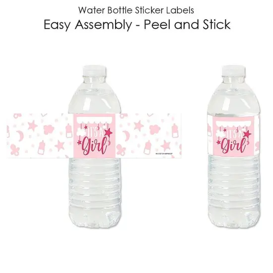 Big Dot of Happiness It's a Girl - Pink Baby Shower Water Bottle Sticker Labels - Set of 20 {3}