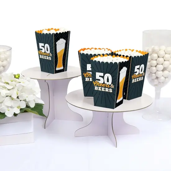 Big Dot of Happiness Cheers and Beers to 50 Years - 50th Birthday Party Favor Popcorn Treat Boxes - Set of 12 {4}