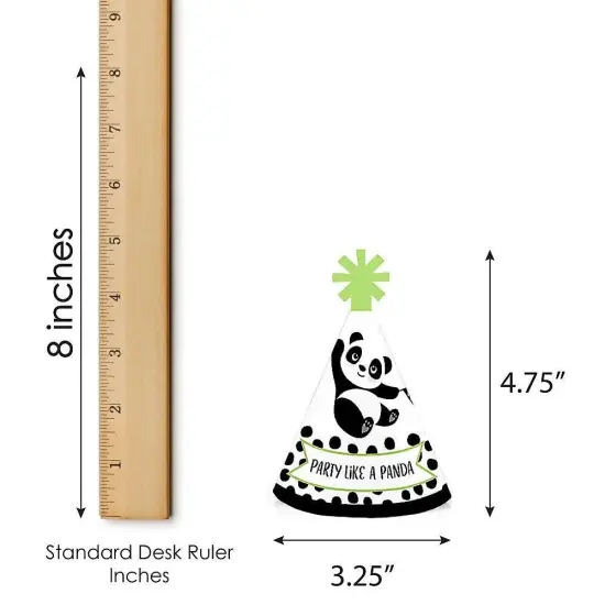 Big Dot of Happiness Party Like a Panda Bear - Mini Cone Baby Shower or Birthday Party Hats - Small Little Party Hats - Set of 8 {6}