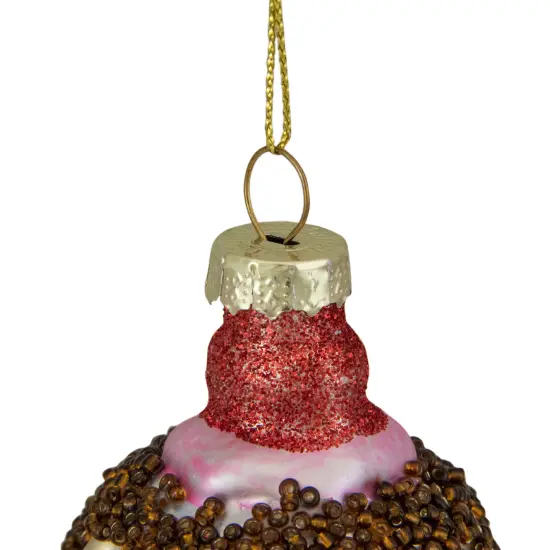 Northlight 4.5" Ice Cream Sundae Beaded Glass Christmas Ornament White {5}
