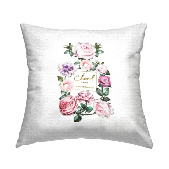 Stupell Industries Spring Floral Garden Designer Fragrance Bottle Outdoor Printed Pillow {1}