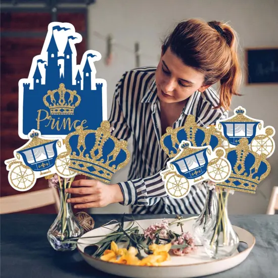 Big Dot of Happiness Royal Prince Charming - Baby Shower or Birthday Party Centerpiece Sticks - Showstopper Table Toppers - 35 Pieces {4}