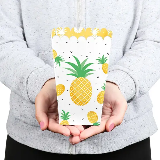 Big Dot of Happiness Tropical Pineapple - Summer Party Favor Popcorn Treat Boxes - Set of 12 {6}