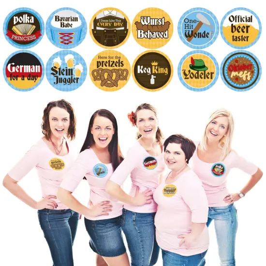 Big Dot of Happiness Oktoberfest - Beer Festival Funny Name Tags - Party Badges Sticker Set of 12 {1}