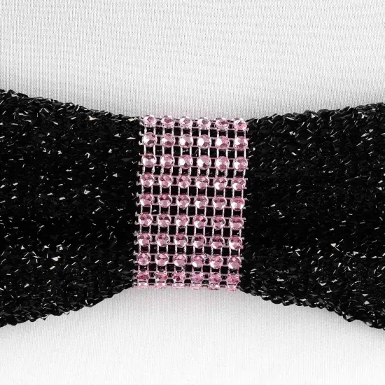 20-Pieces Diamond Rhinestone Mesh Napkin Rings Pink {2}