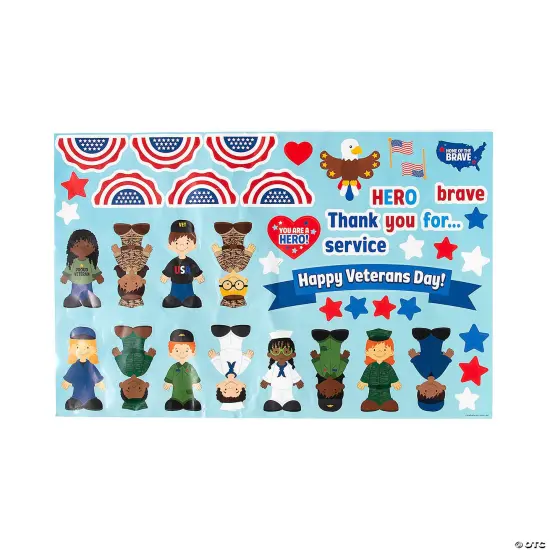 Create & Write Veterans Day Sticker Scenes - 12 Pc. {3}